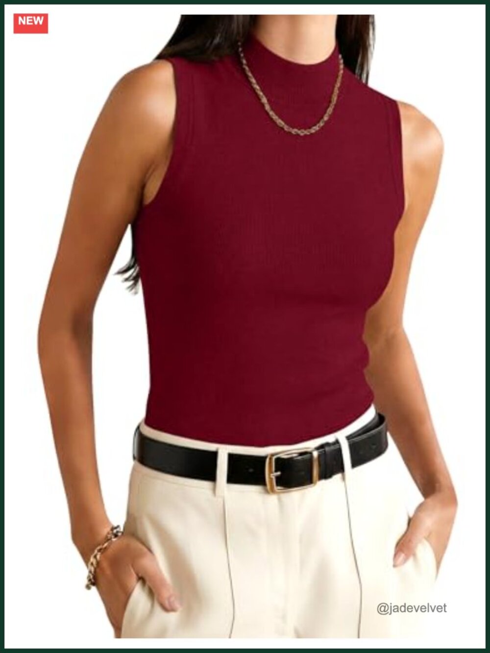 Wool Blend Mock Neck Tank Top Sleeveless Lightweight Knit Women's Vest